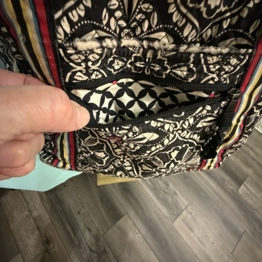 Vera Bradley Night and Day Hipster Crossbody Bag Black White Floral One Size